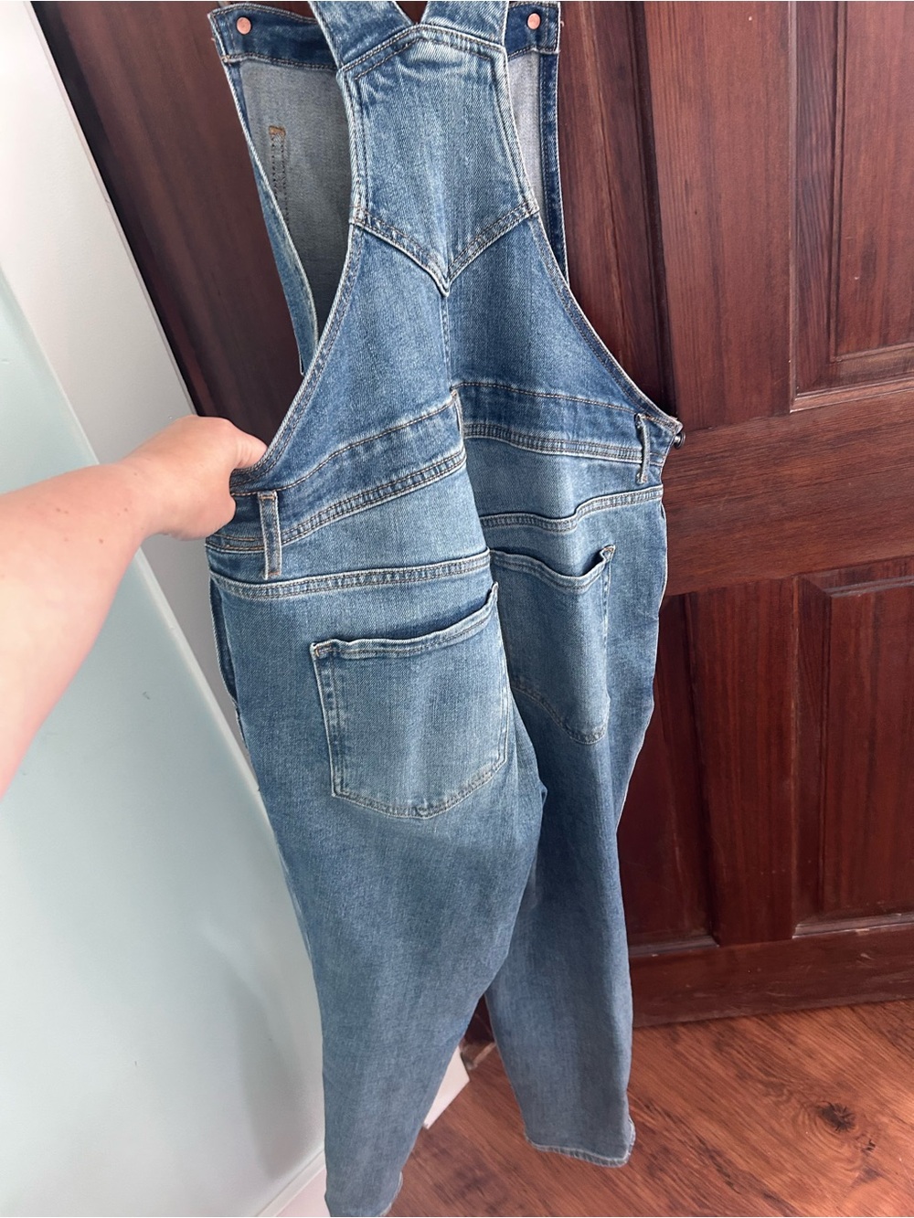 Old Navy Men's Blue Denim Relaxed Overalls - Picture 5 of 6